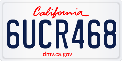 CA license plate 6UCR468
