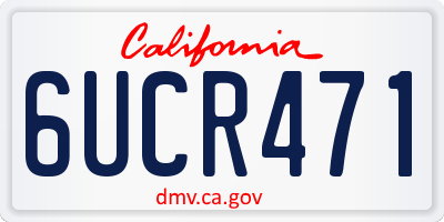 CA license plate 6UCR471