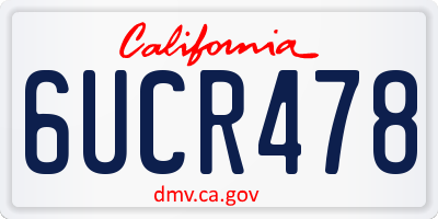 CA license plate 6UCR478