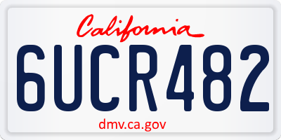 CA license plate 6UCR482
