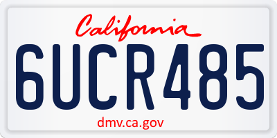 CA license plate 6UCR485