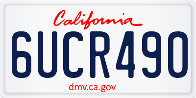CA license plate 6UCR490