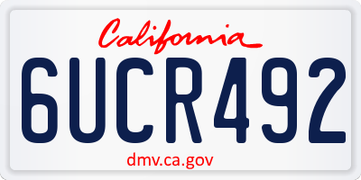 CA license plate 6UCR492