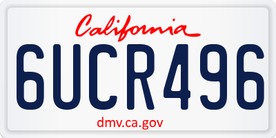 CA license plate 6UCR496