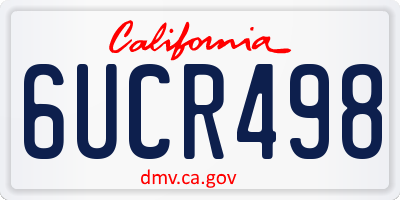 CA license plate 6UCR498