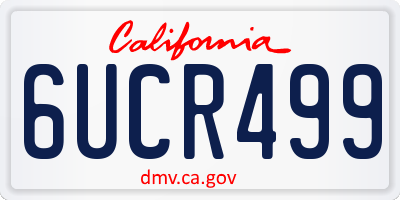 CA license plate 6UCR499