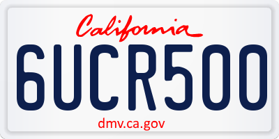 CA license plate 6UCR500