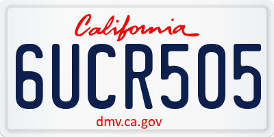 CA license plate 6UCR505