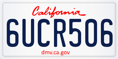 CA license plate 6UCR506