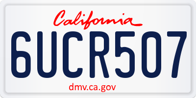 CA license plate 6UCR507