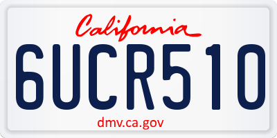 CA license plate 6UCR510