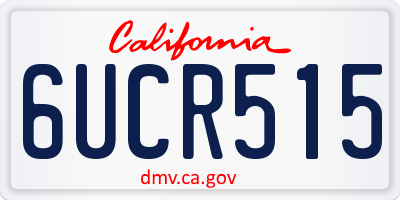 CA license plate 6UCR515