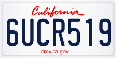 CA license plate 6UCR519