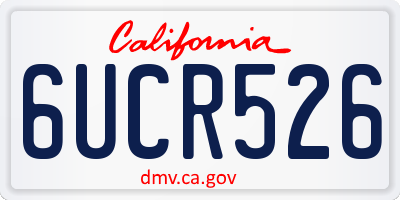 CA license plate 6UCR526