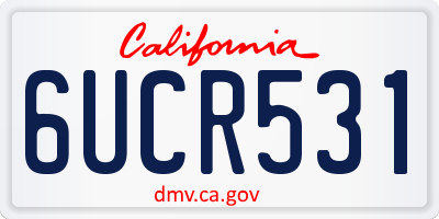 CA license plate 6UCR531