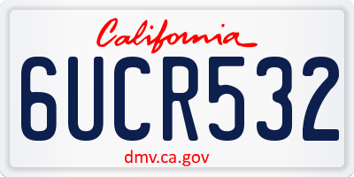 CA license plate 6UCR532