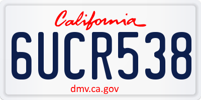 CA license plate 6UCR538