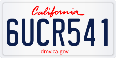 CA license plate 6UCR541
