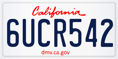 CA license plate 6UCR542