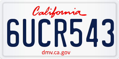 CA license plate 6UCR543