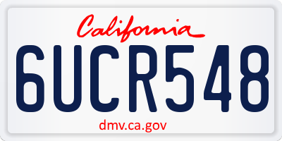 CA license plate 6UCR548