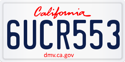 CA license plate 6UCR553
