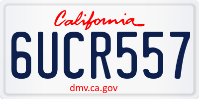 CA license plate 6UCR557