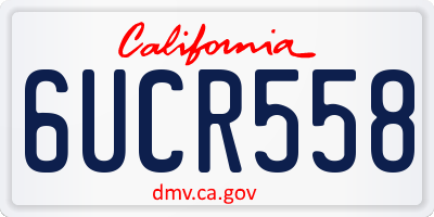 CA license plate 6UCR558