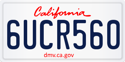 CA license plate 6UCR560