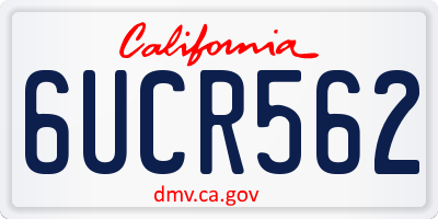 CA license plate 6UCR562