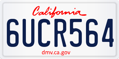 CA license plate 6UCR564