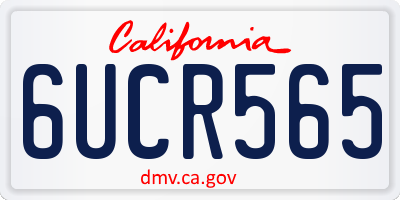 CA license plate 6UCR565