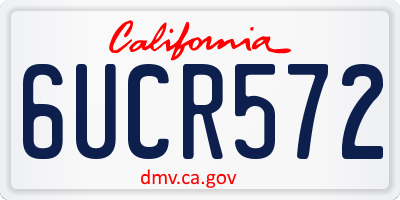 CA license plate 6UCR572