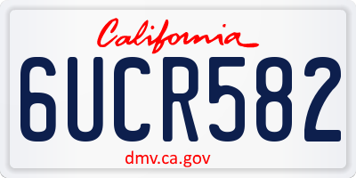 CA license plate 6UCR582