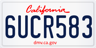 CA license plate 6UCR583