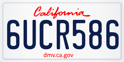 CA license plate 6UCR586