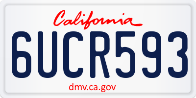 CA license plate 6UCR593