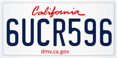 CA license plate 6UCR596