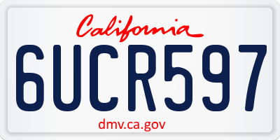 CA license plate 6UCR597