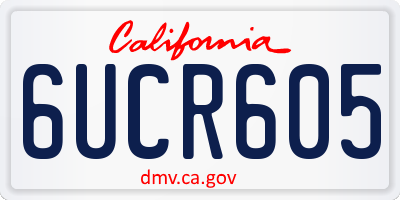 CA license plate 6UCR605