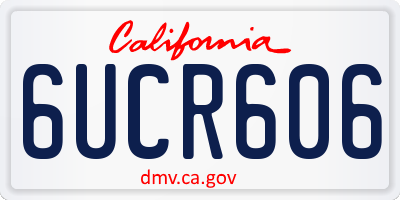 CA license plate 6UCR606