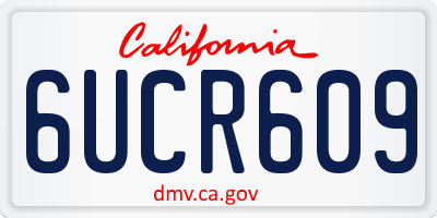 CA license plate 6UCR609