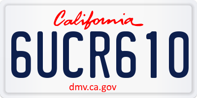 CA license plate 6UCR610