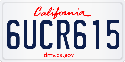 CA license plate 6UCR615