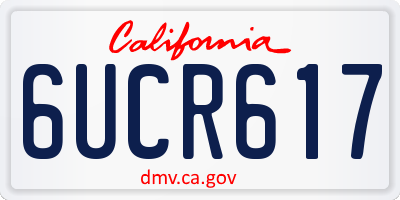 CA license plate 6UCR617