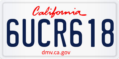 CA license plate 6UCR618