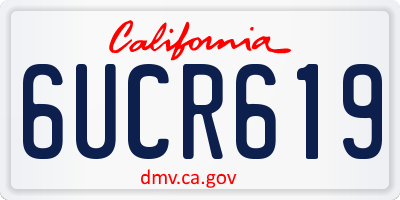 CA license plate 6UCR619