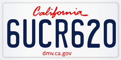 CA license plate 6UCR620