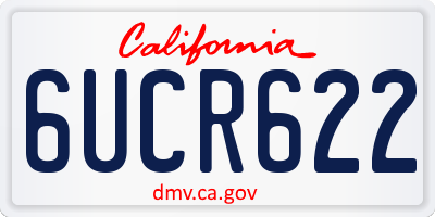 CA license plate 6UCR622