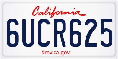 CA license plate 6UCR625